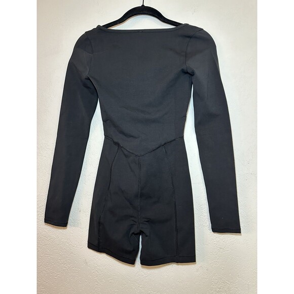 MADEWELL Knit Long-Sleeve Biker Shorts Long‎ Sleeve Black Unitard XXS NWT - Picture 6 of 10